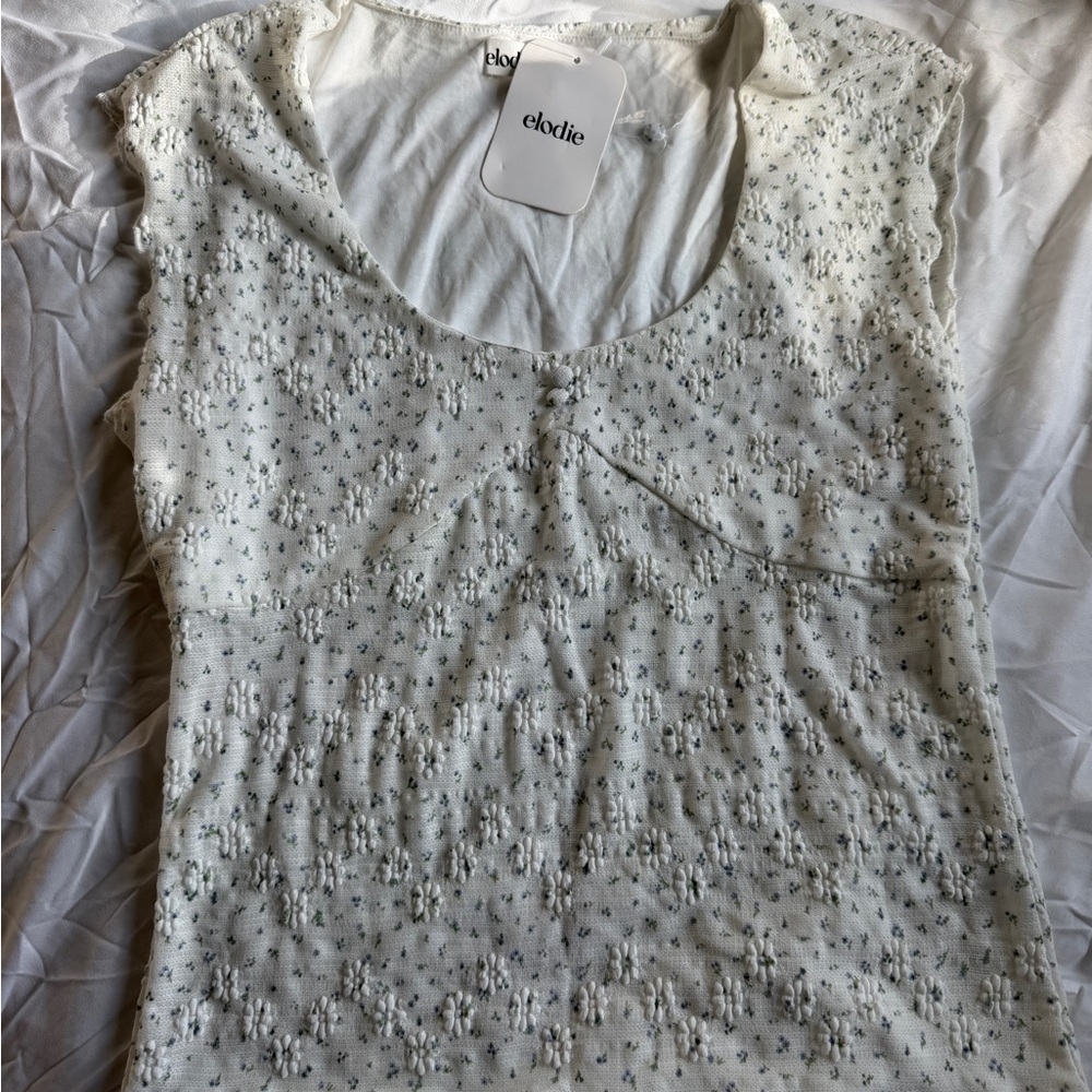 Elodie Cream Embroidered Women's Top
